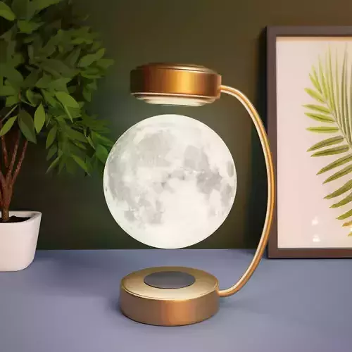 Levitating moon lamp Low-poly 3D model