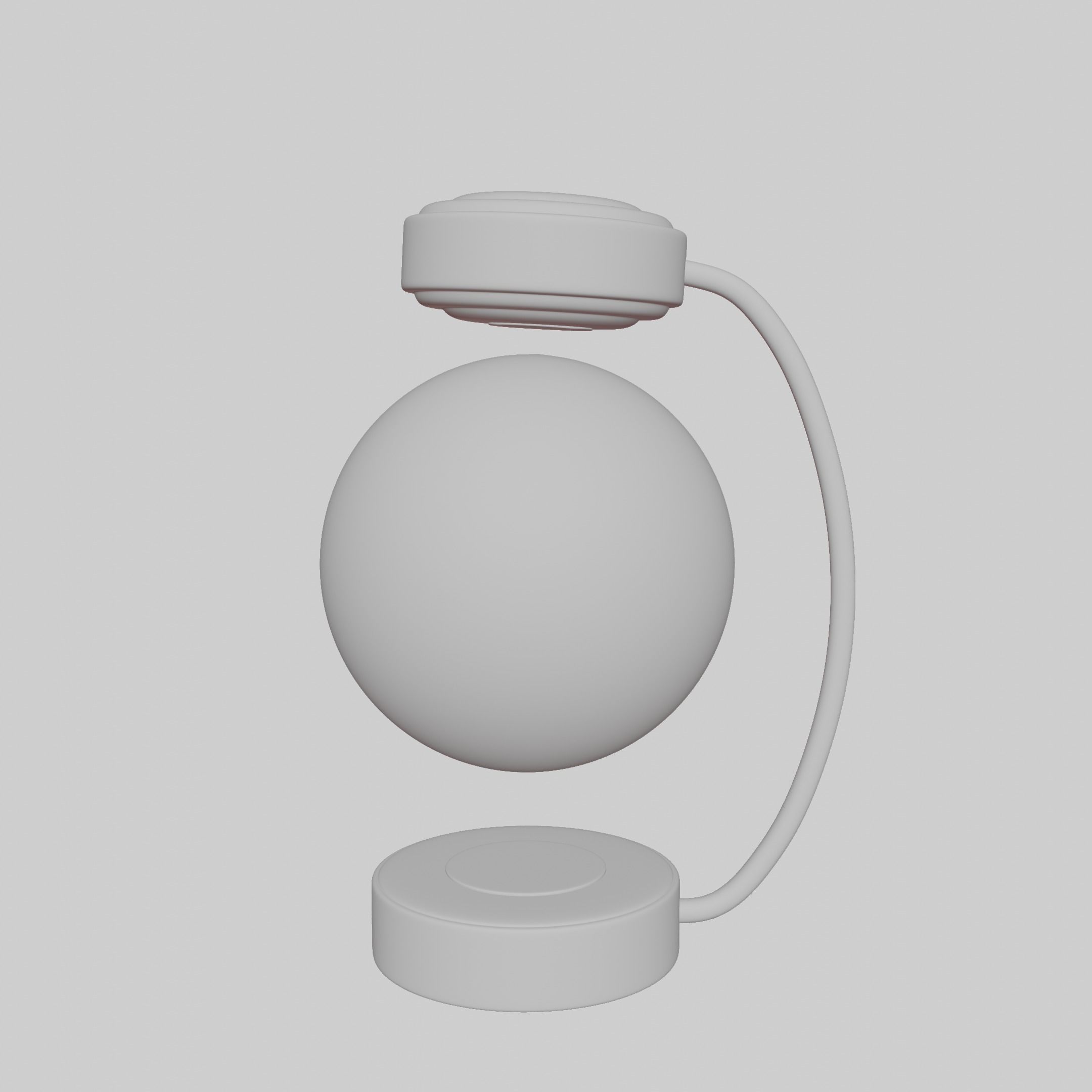 Levitating moon lamp Low-poly 3D model_5