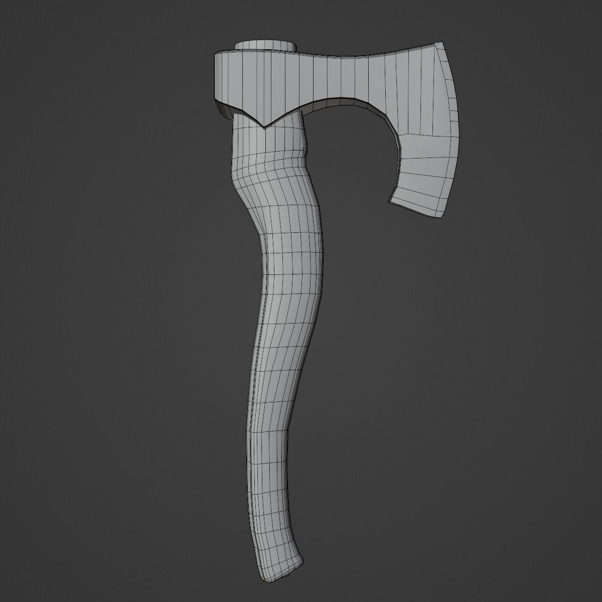 Medieval Weapon Axe Low-poly 3D model_10