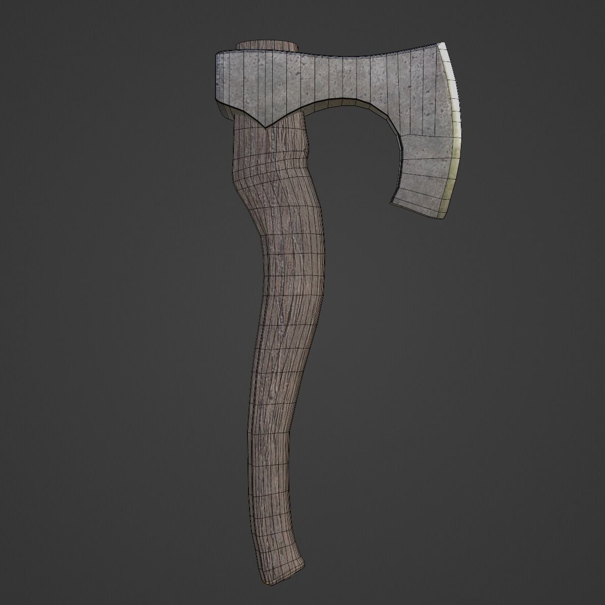 Medieval Weapon Axe Low-poly 3D model_8