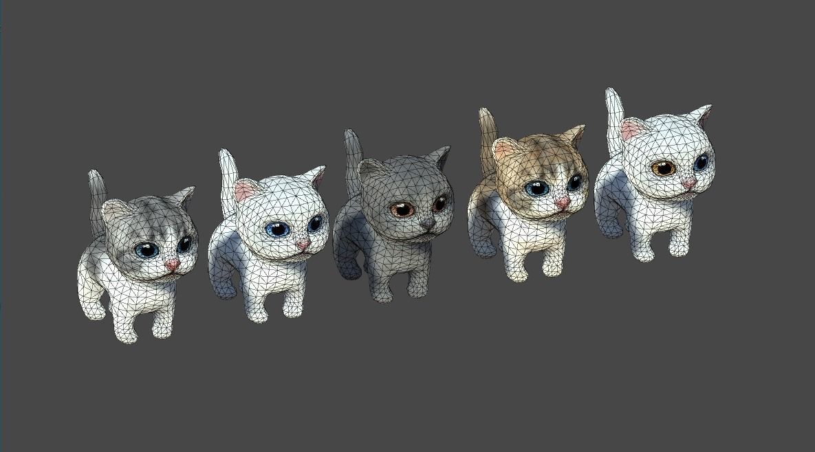 3D model Animate cute cats VR / AR / low-poly | CGTrader