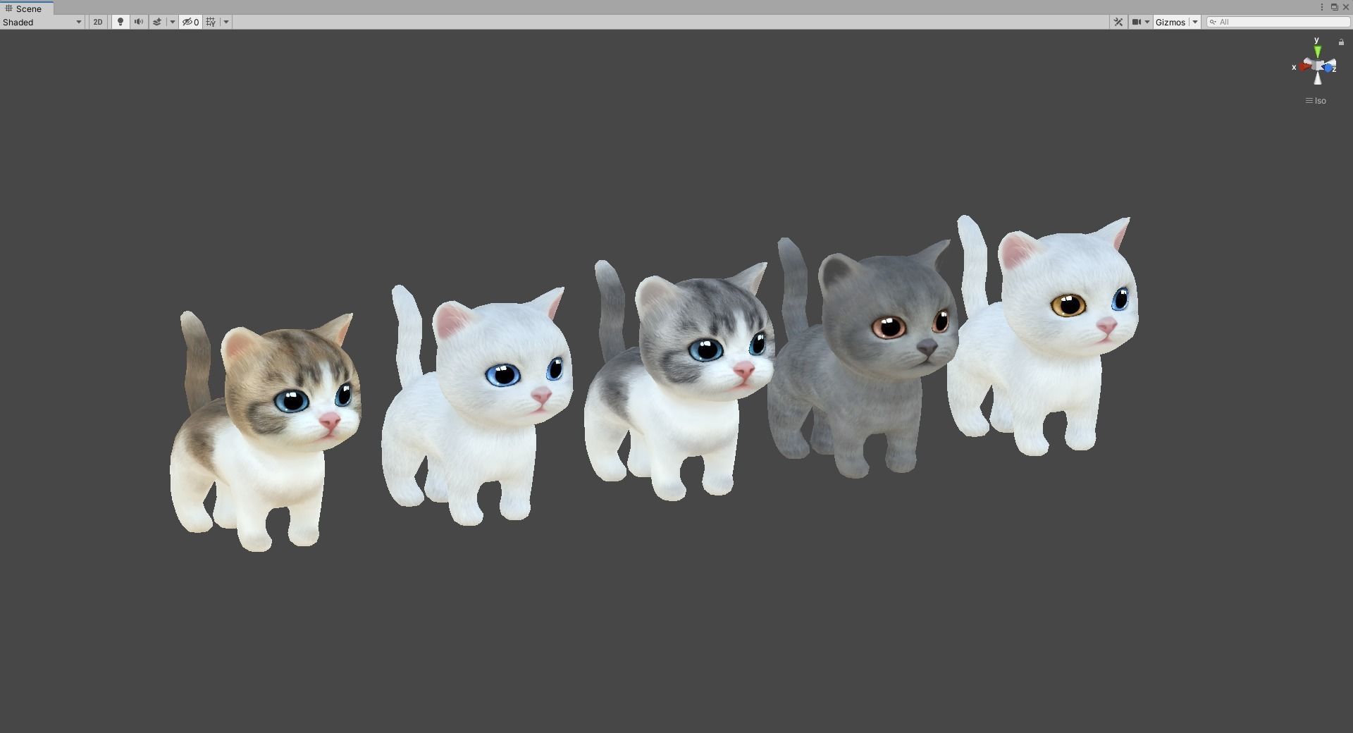 Animate cute cats  Low-poly 3D model_10