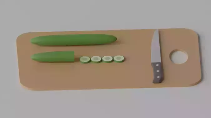 Cucumber Slice Chopping Board Kitchen Knife