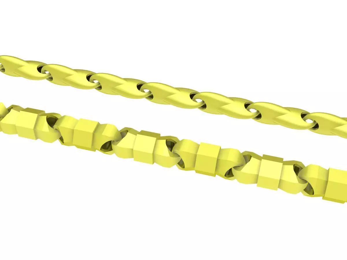 Luxury Two Tone Geometric Jewelry Chain 3D Model 4200 3D print model