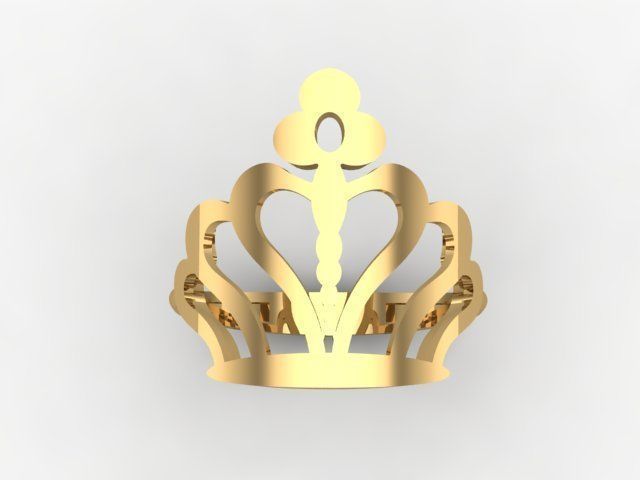 Crown Ring 3D print model_5