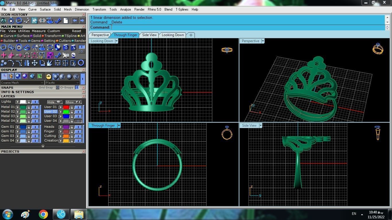 Crown Ring 3D print model_6