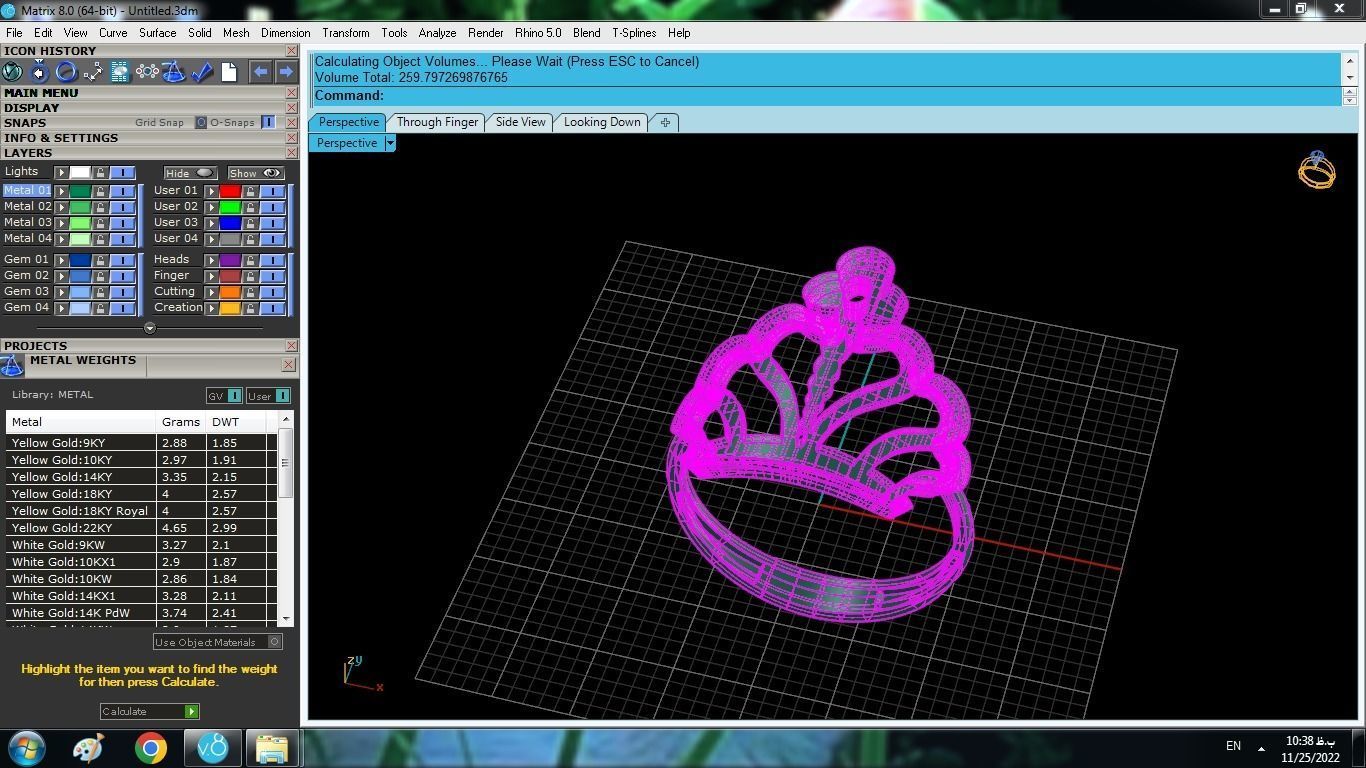 Crown Ring 3D print model_8