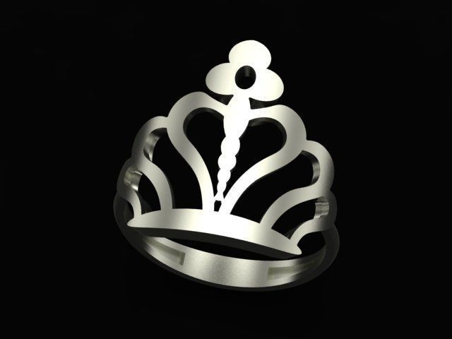 Crown Ring 3D print model_1