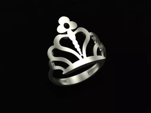 Crown Ring 3D print model_0