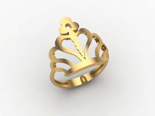 Crown Ring 3D print model_3