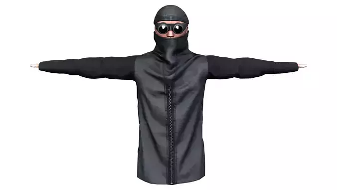 Futuristic Long Mask Neck Urban Male Top