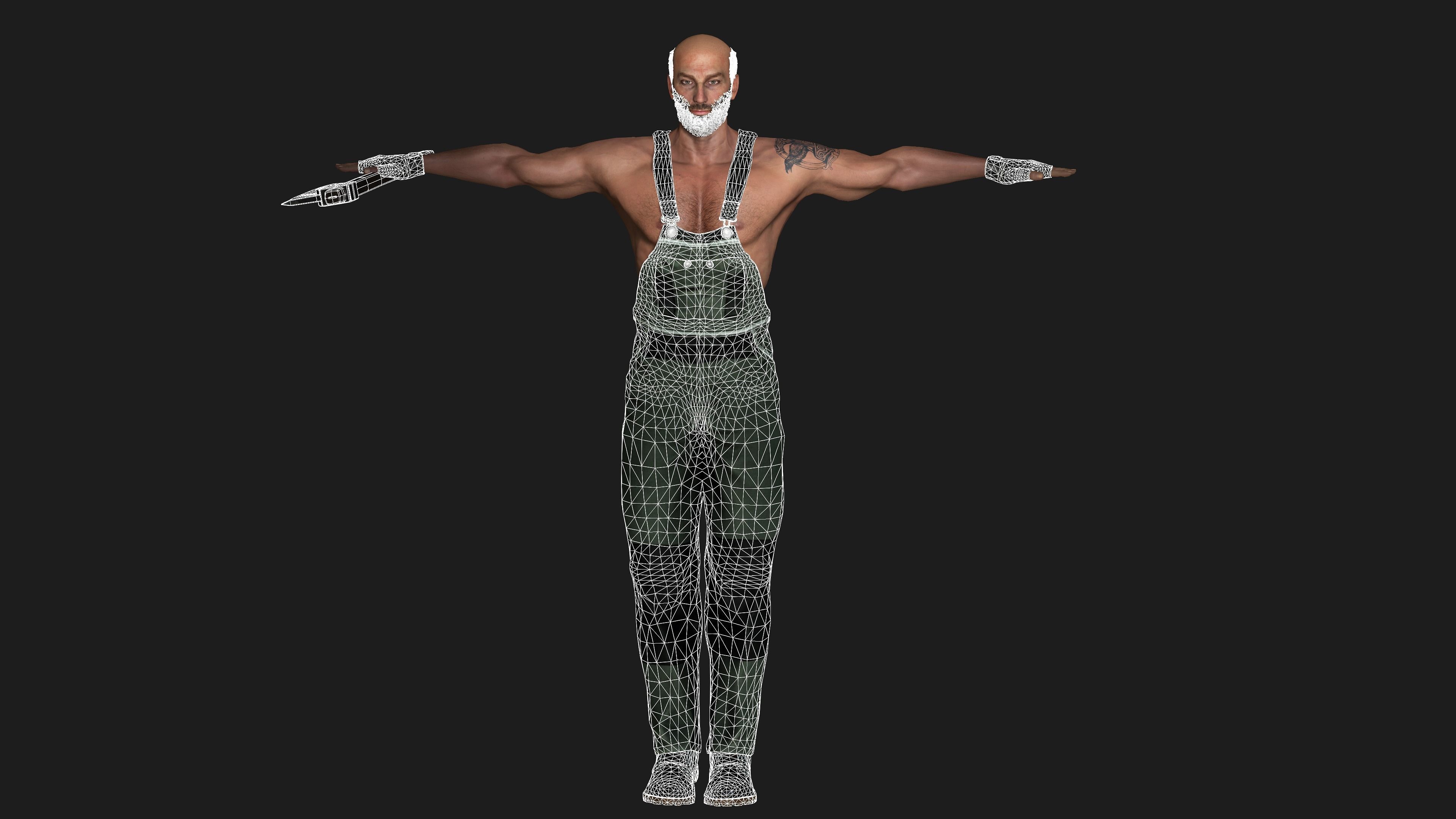 3D model AAA 3D REALISTIC MALE CHARACTER - OLD MUSCULAR MAN VR / AR ...