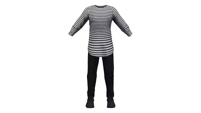 Men Hip Hop Style Striped Tshirt Pants Casual Sports Shoes