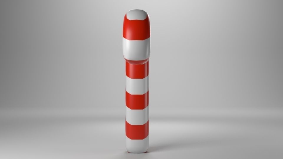 Low poly - Cute Candy Cane Free low-poly 3D model_1