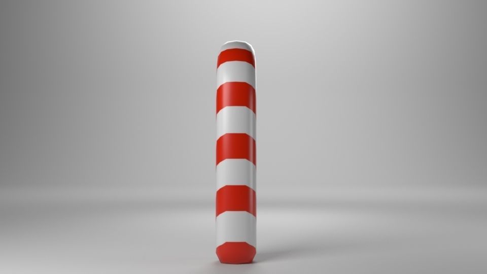 Low poly - Cute Candy Cane Free low-poly 3D model_3
