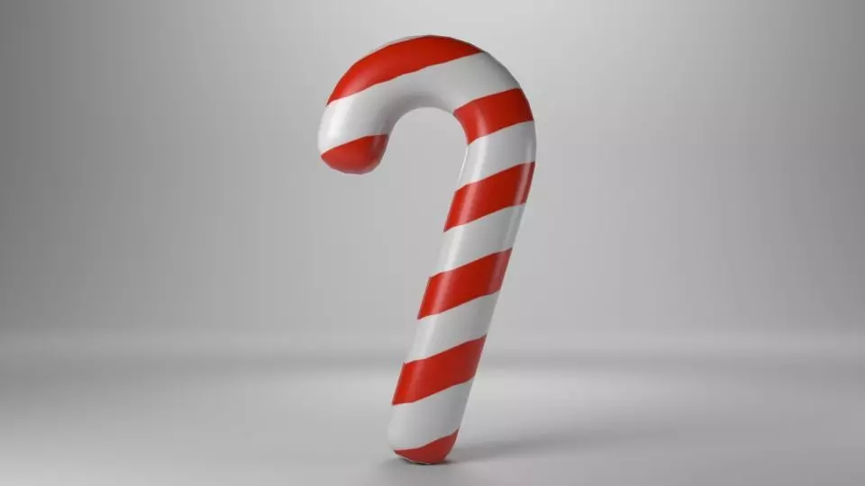 Low poly - Cute Candy Cane Free low-poly 3D model_0
