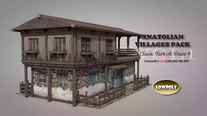 Anatolian Village House 9 Low-poly 3D model