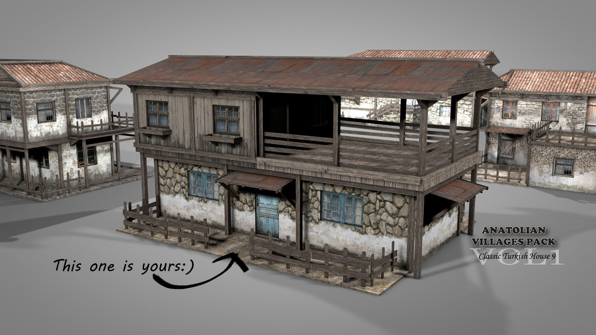 Anatolian Village House 9 Low-poly 3D model_1