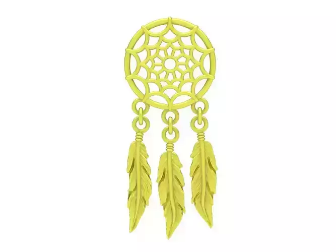 Luxury Dreamcatcher Feather Pendant Jewelry Design 4202 3D print model