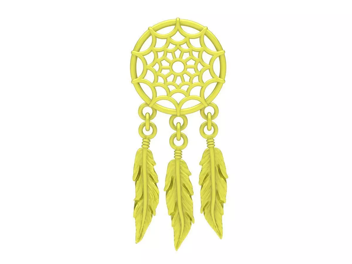 Luxury Dreamcatcher Feather Pendant Jewelry Design 4202 3D print model