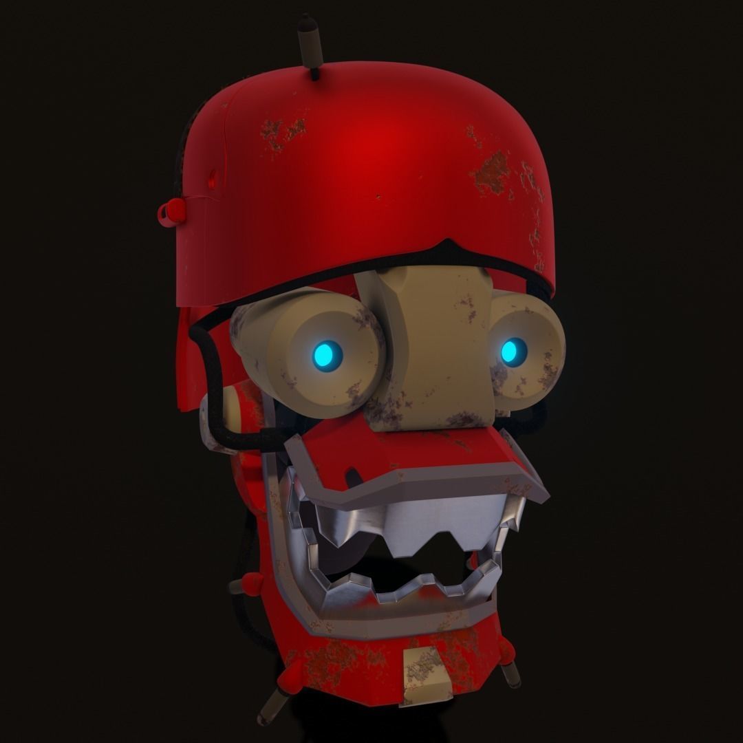 Rodot head Low-poly 3D model_2