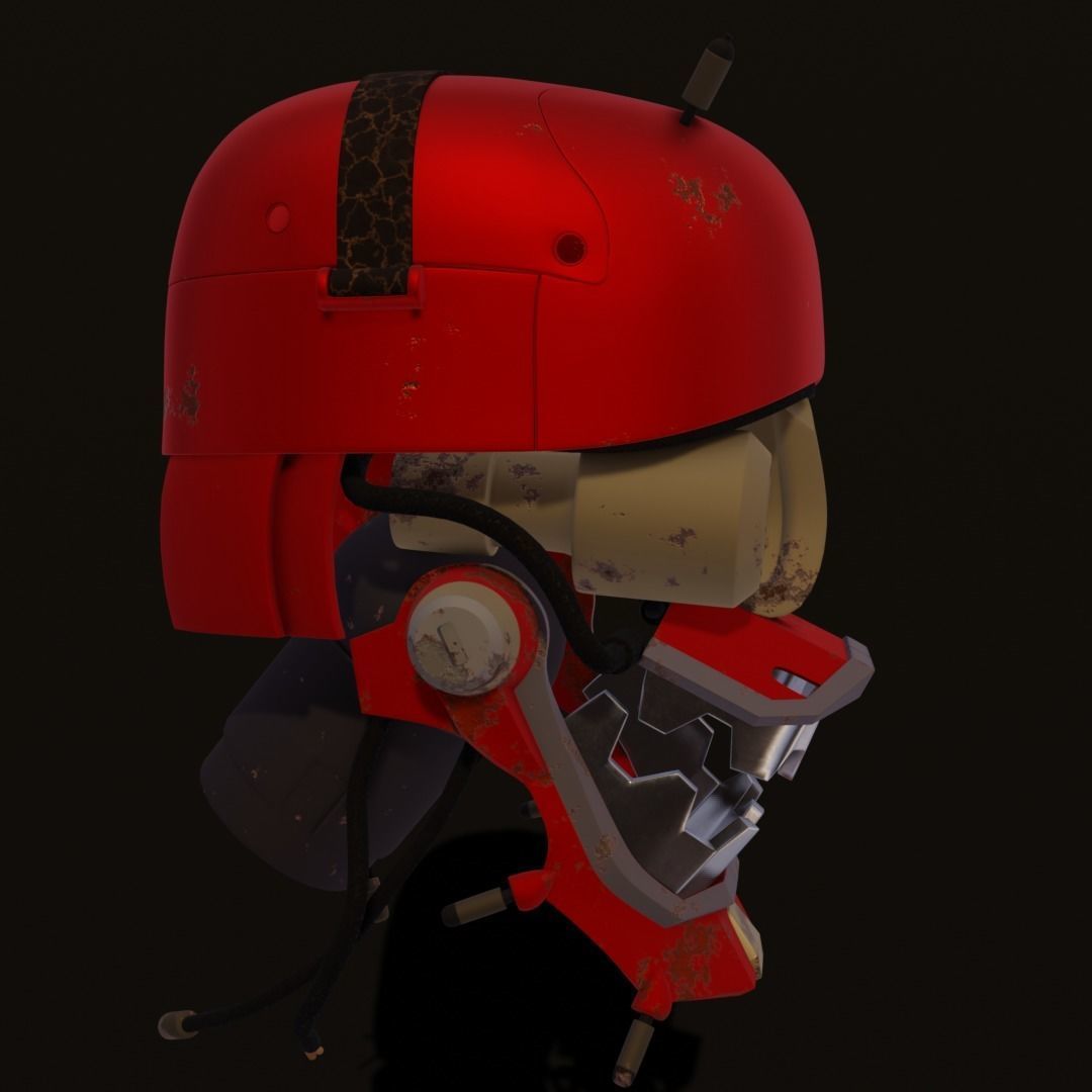 Rodot head Low-poly 3D model_5
