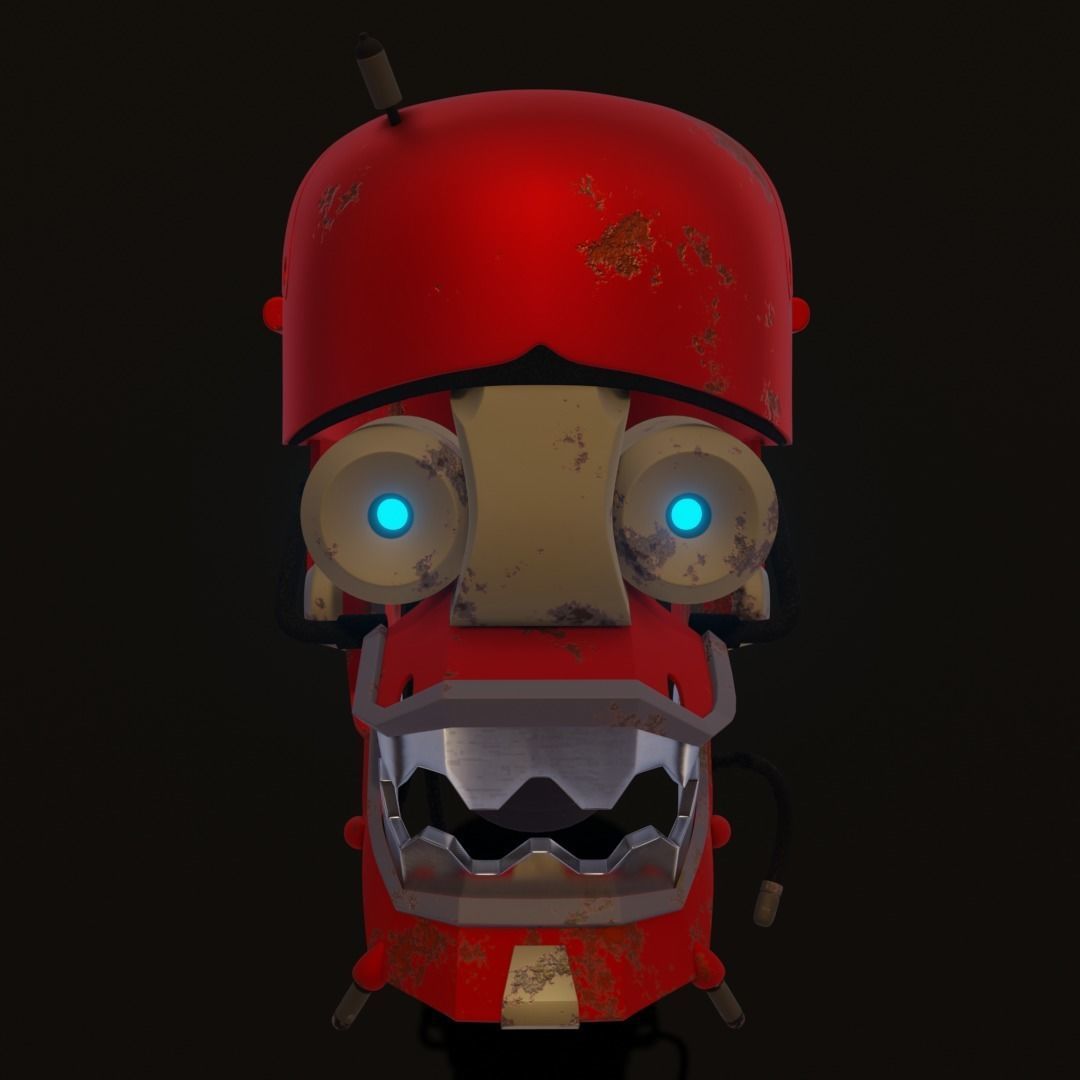 Rodot head Low-poly 3D model_1