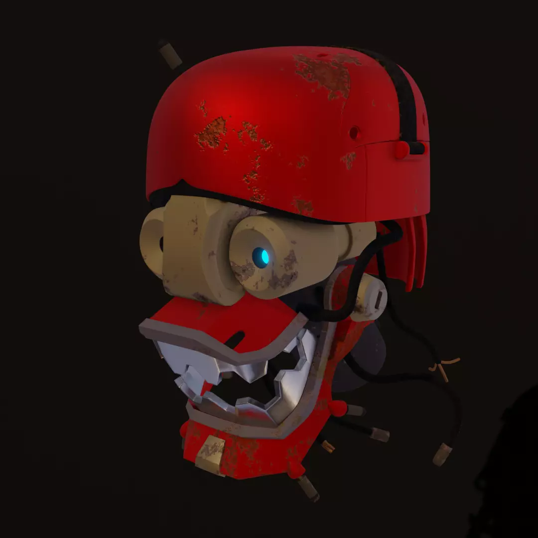 Rodot head Low-poly 3D model_0