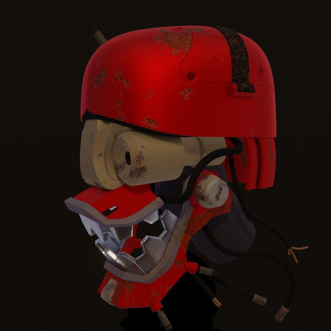 Rodot head Low-poly 3D model_16