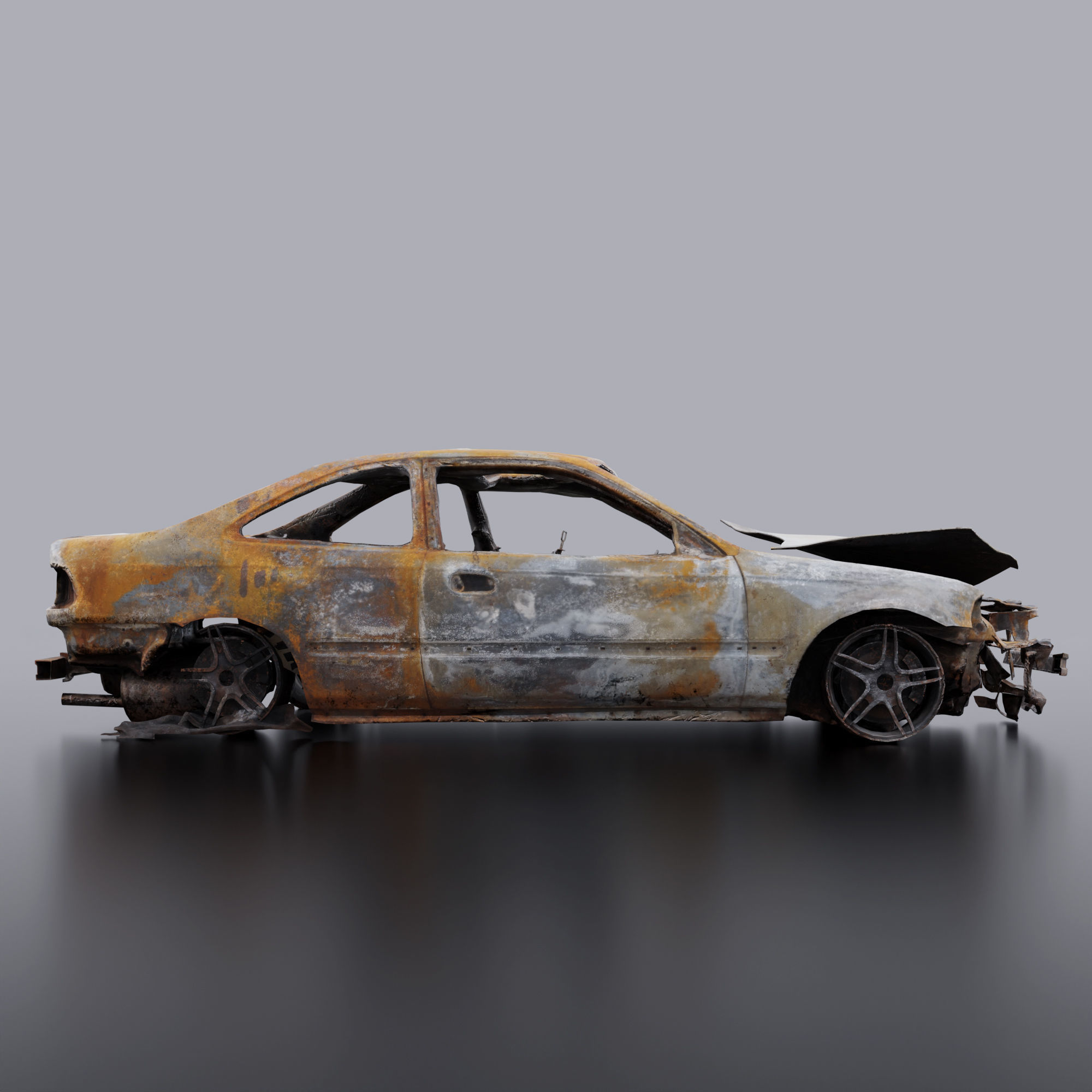 Burnt Car 3D model_4