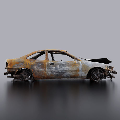 Burnt Car 3D model 4