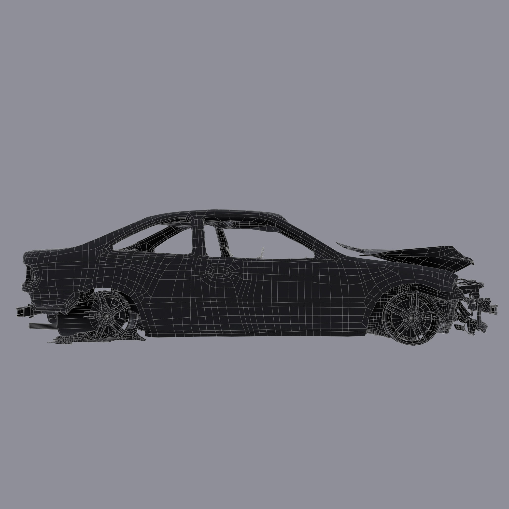 Burnt Car 3D model_11