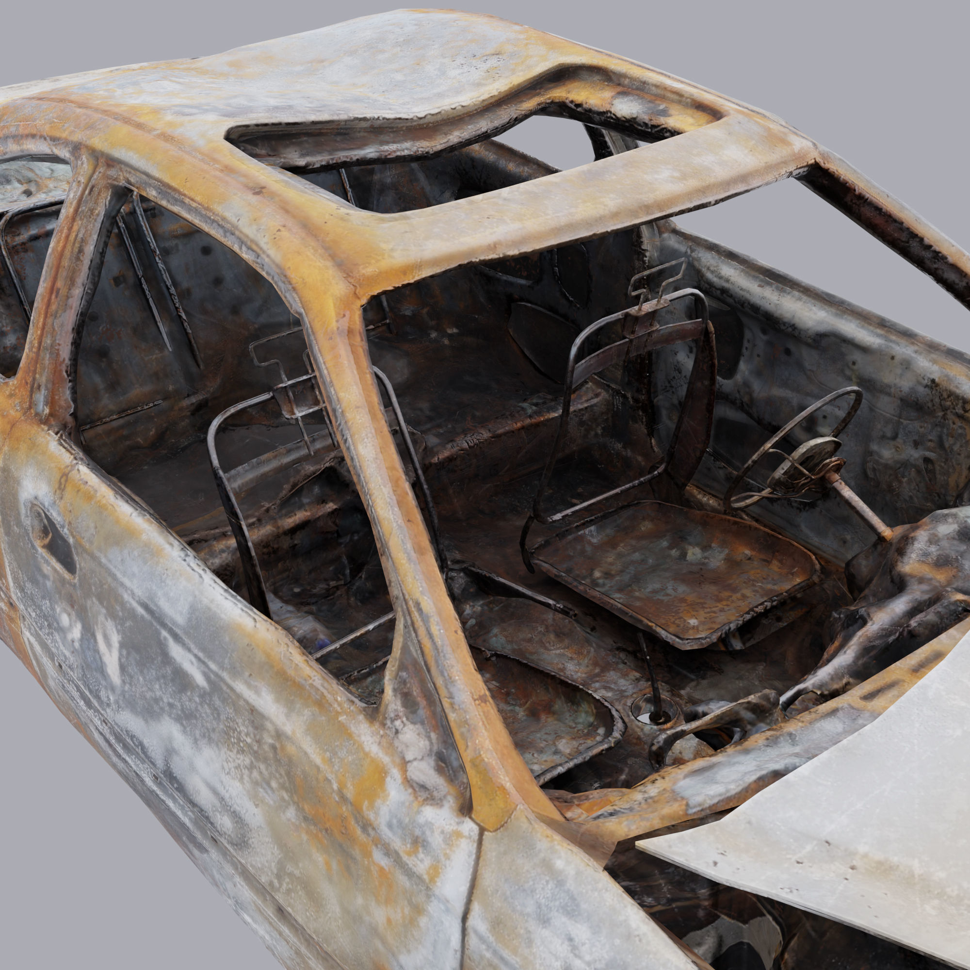 Burnt Car 3D model_7
