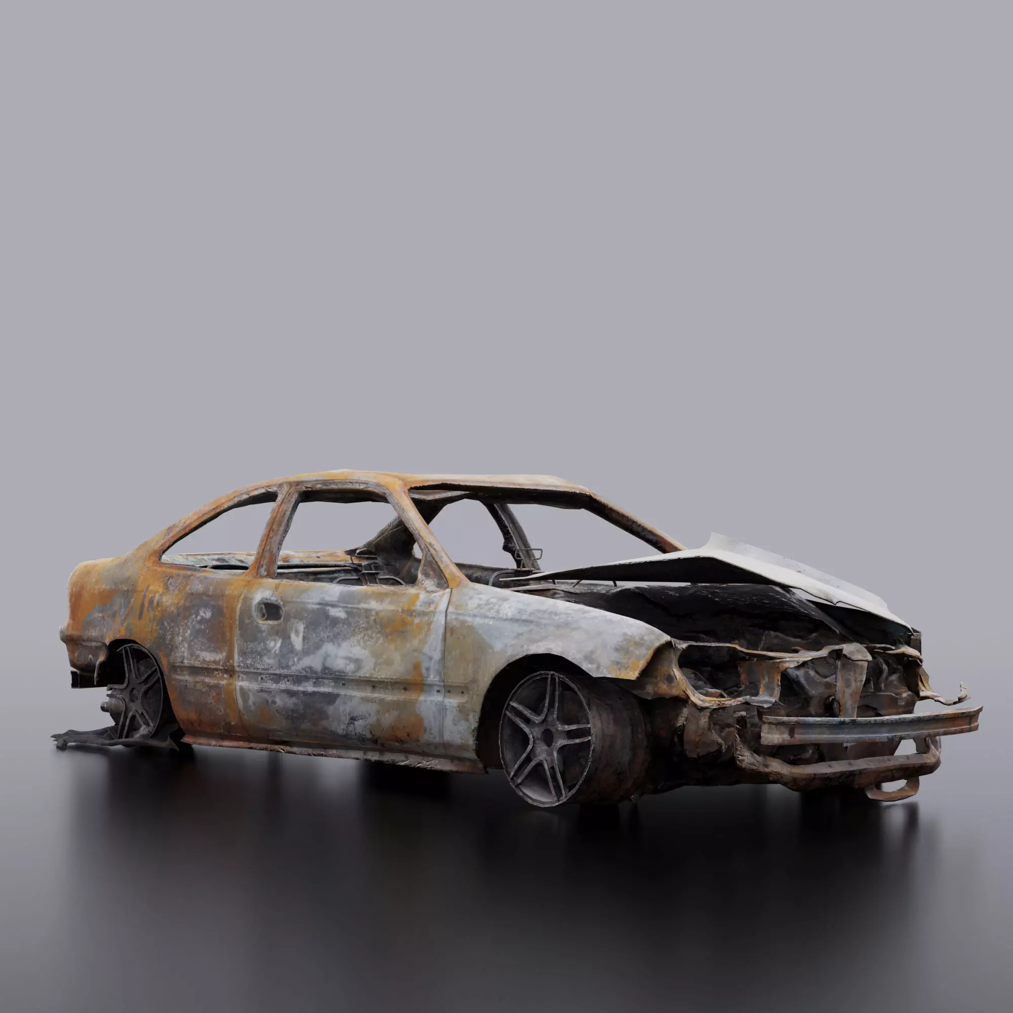 Burnt Car 3D model_0