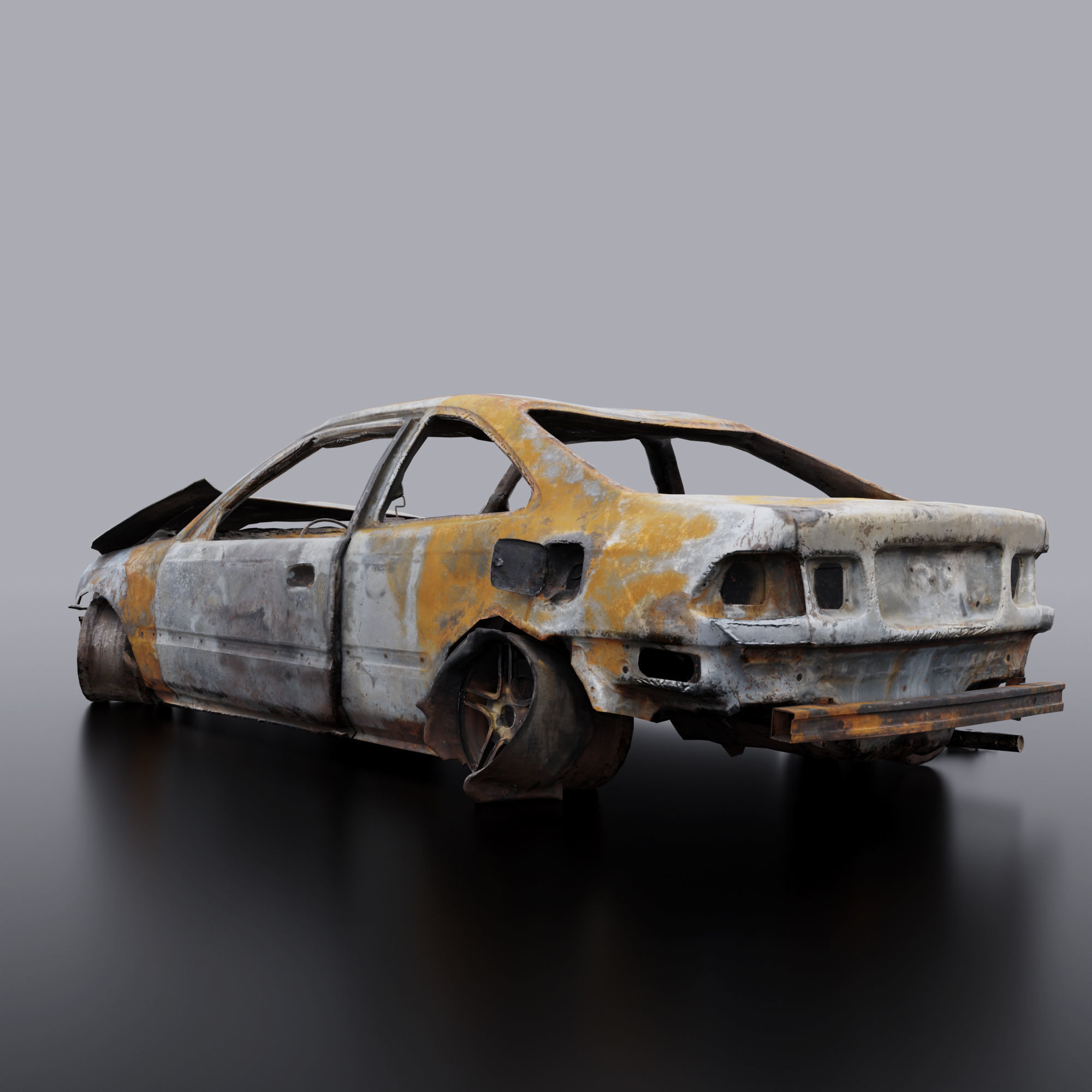 Burnt Car 3D model_2