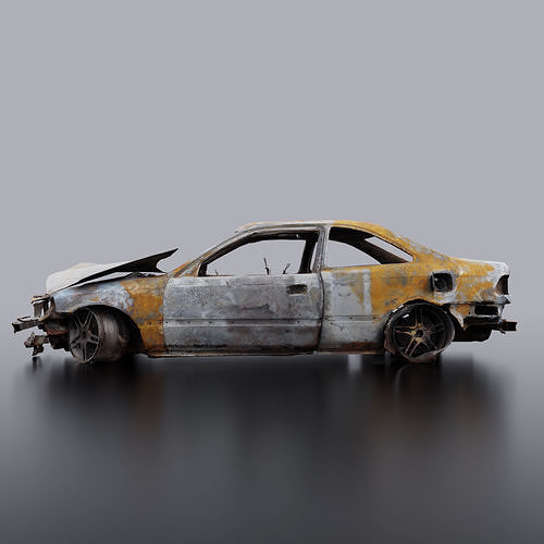 Burnt Car 3D model 3