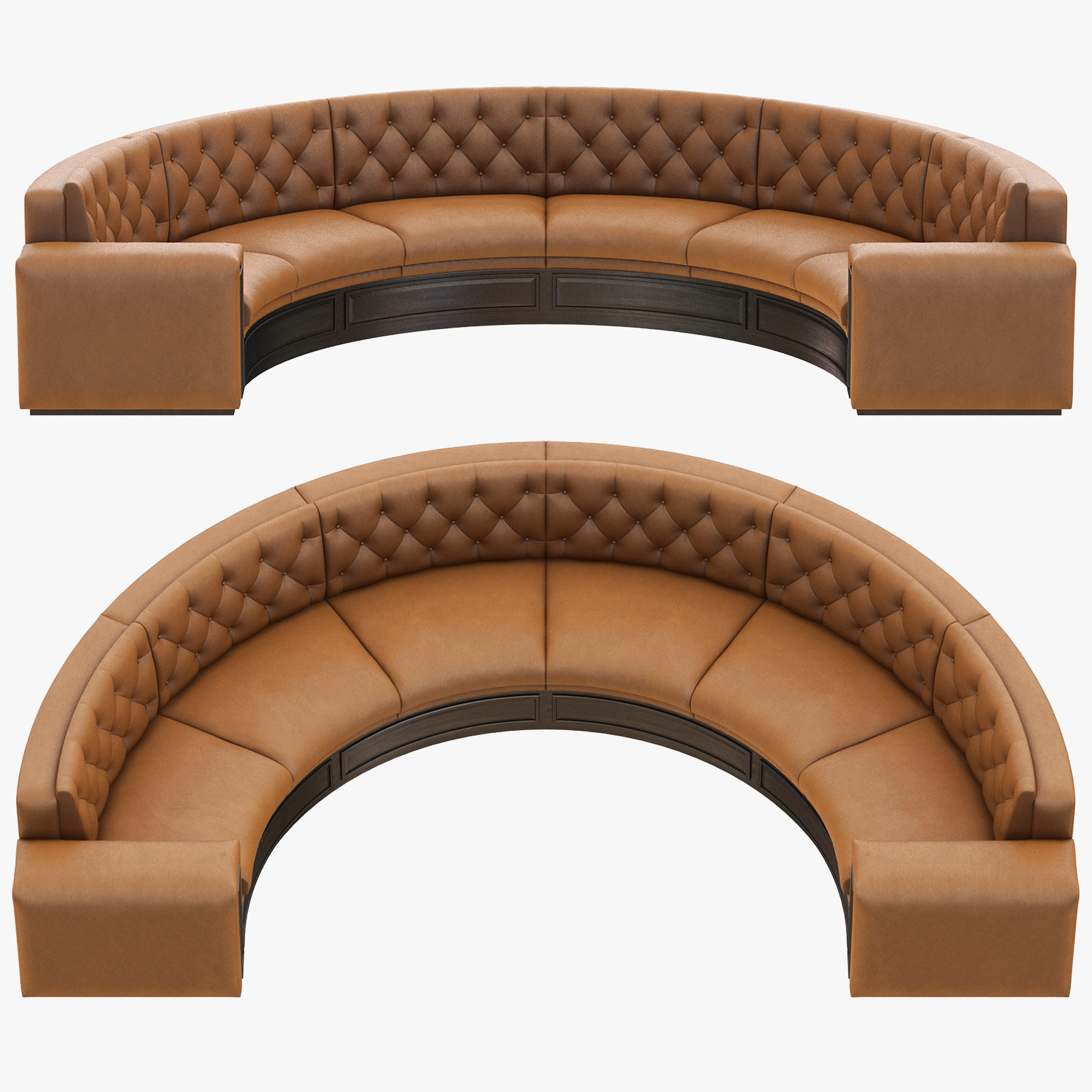 Half Round Seating V2 3D model_1