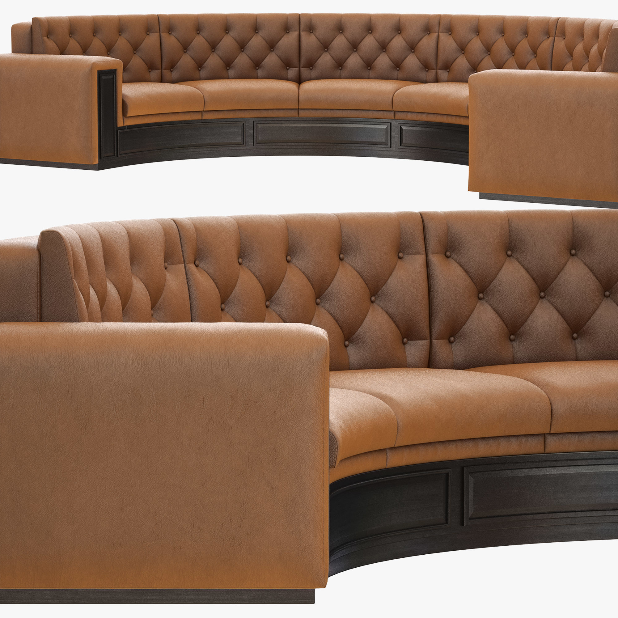 Half Round Seating V2 3D model_2