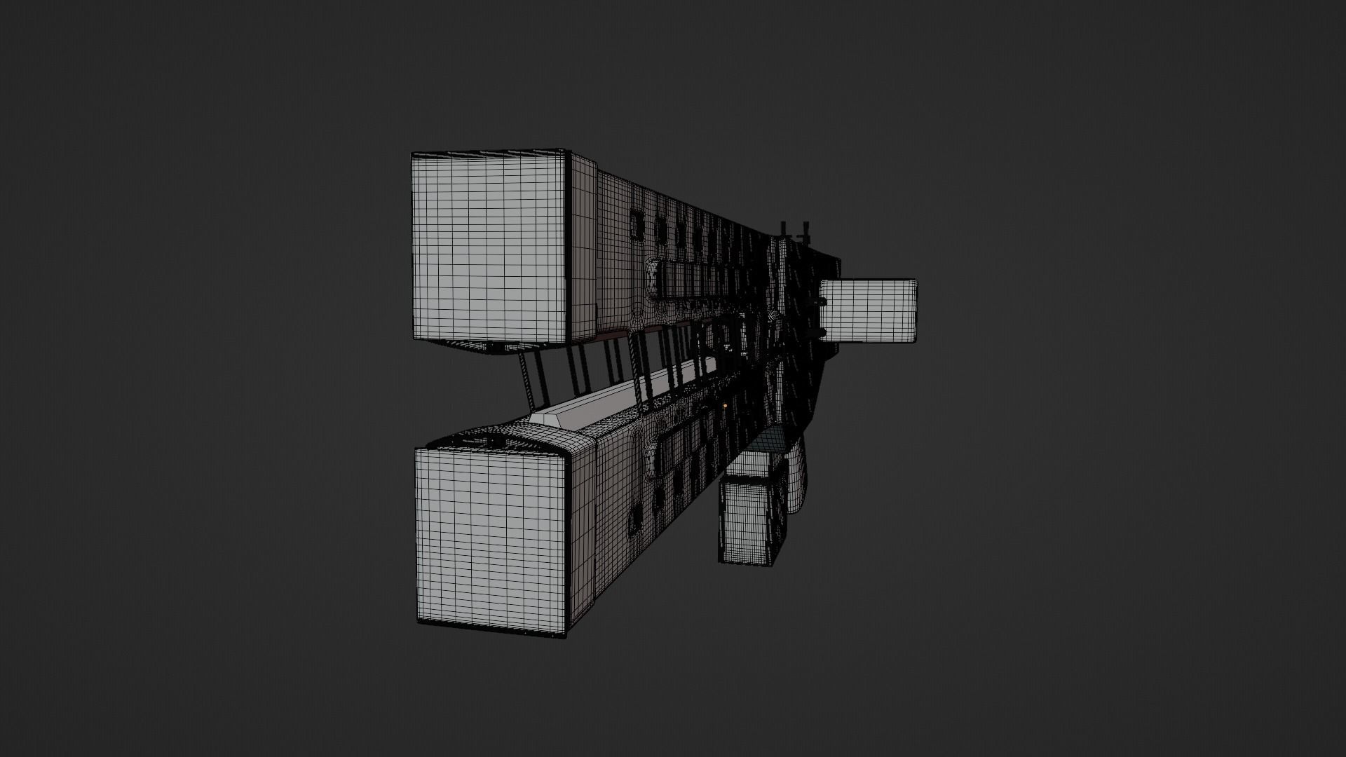 Railgun gun with stripes 3D model_31