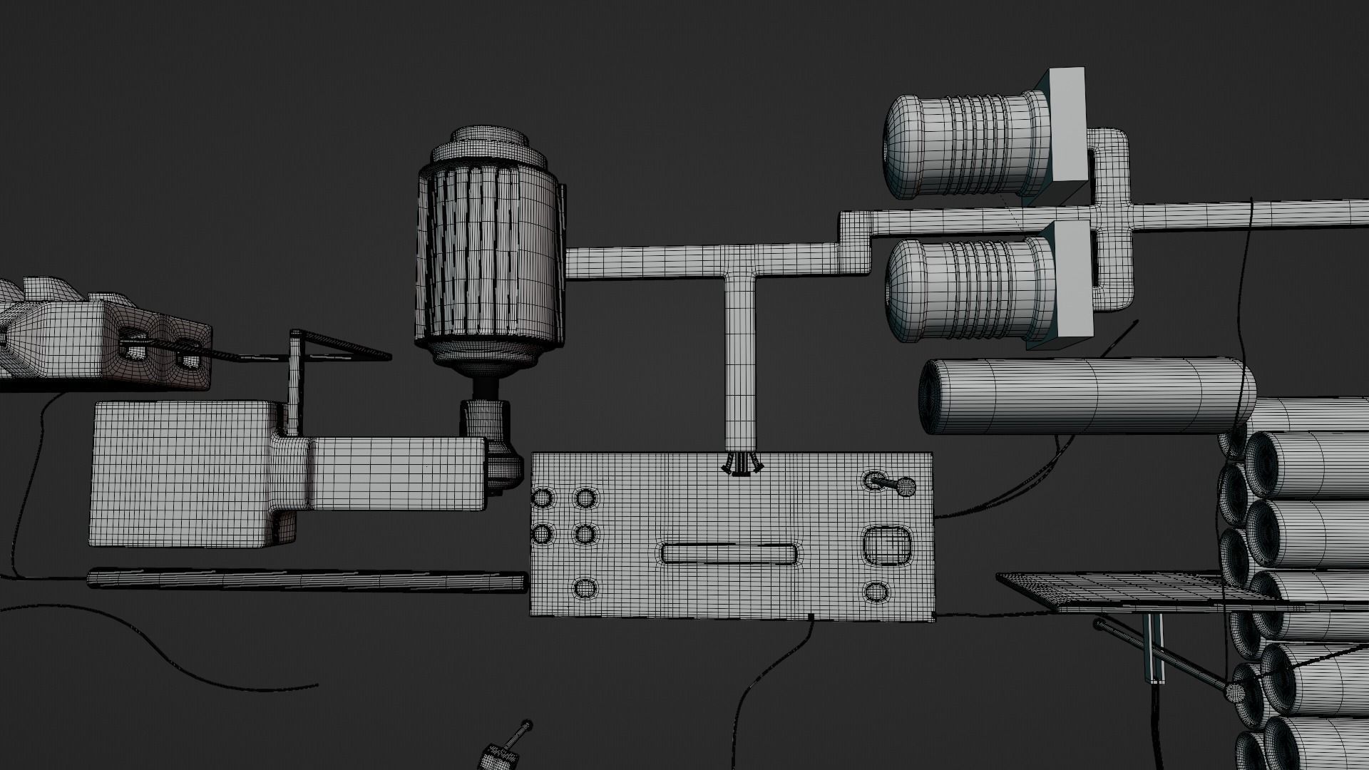 Railgun gun with stripes 3D model_41