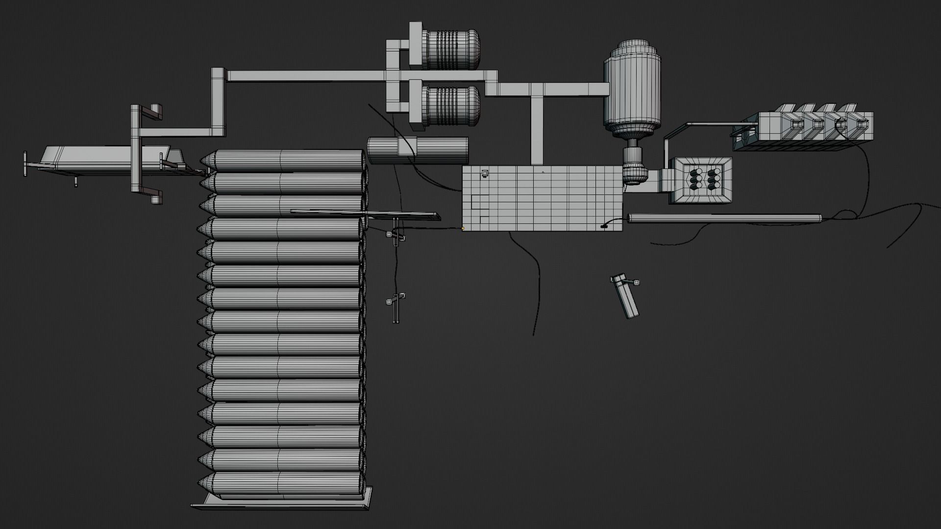Railgun gun with stripes 3D model_42