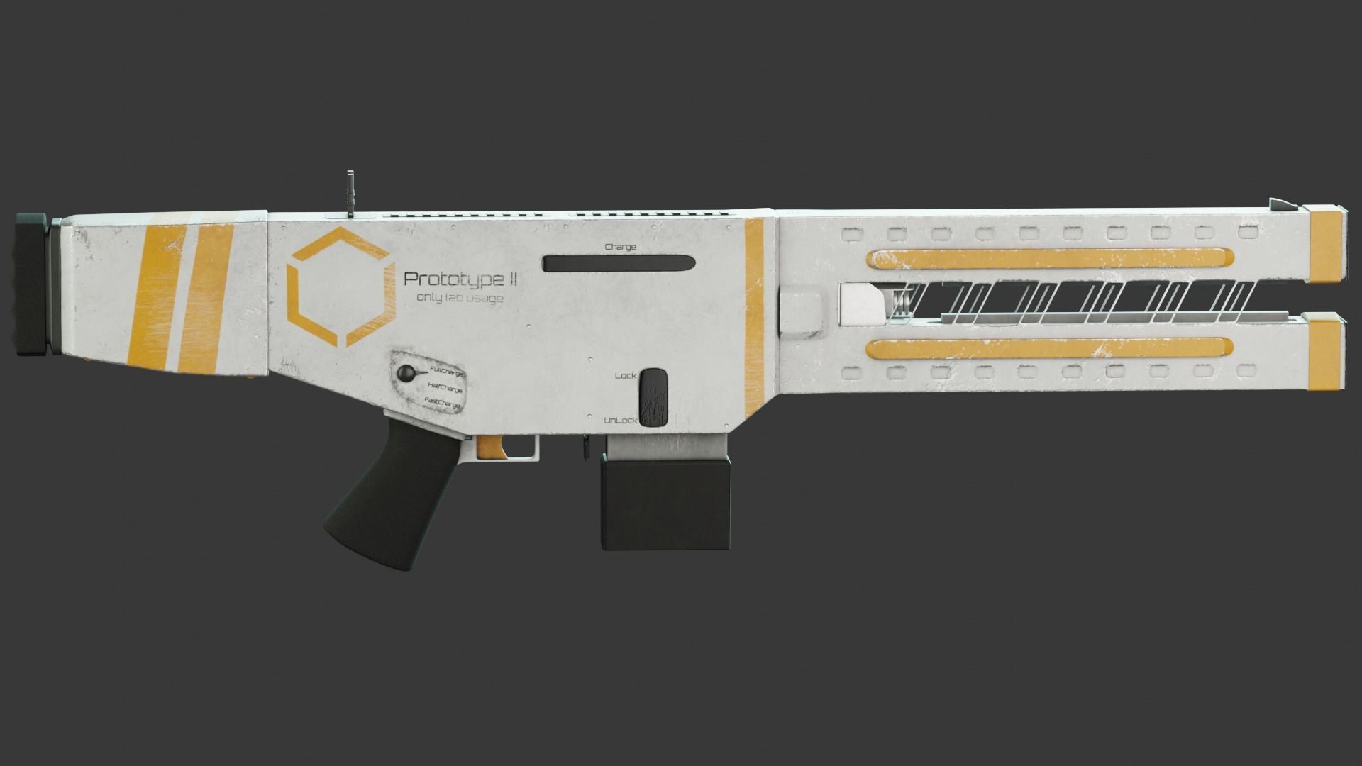 Railgun gun with stripes 3D model_14