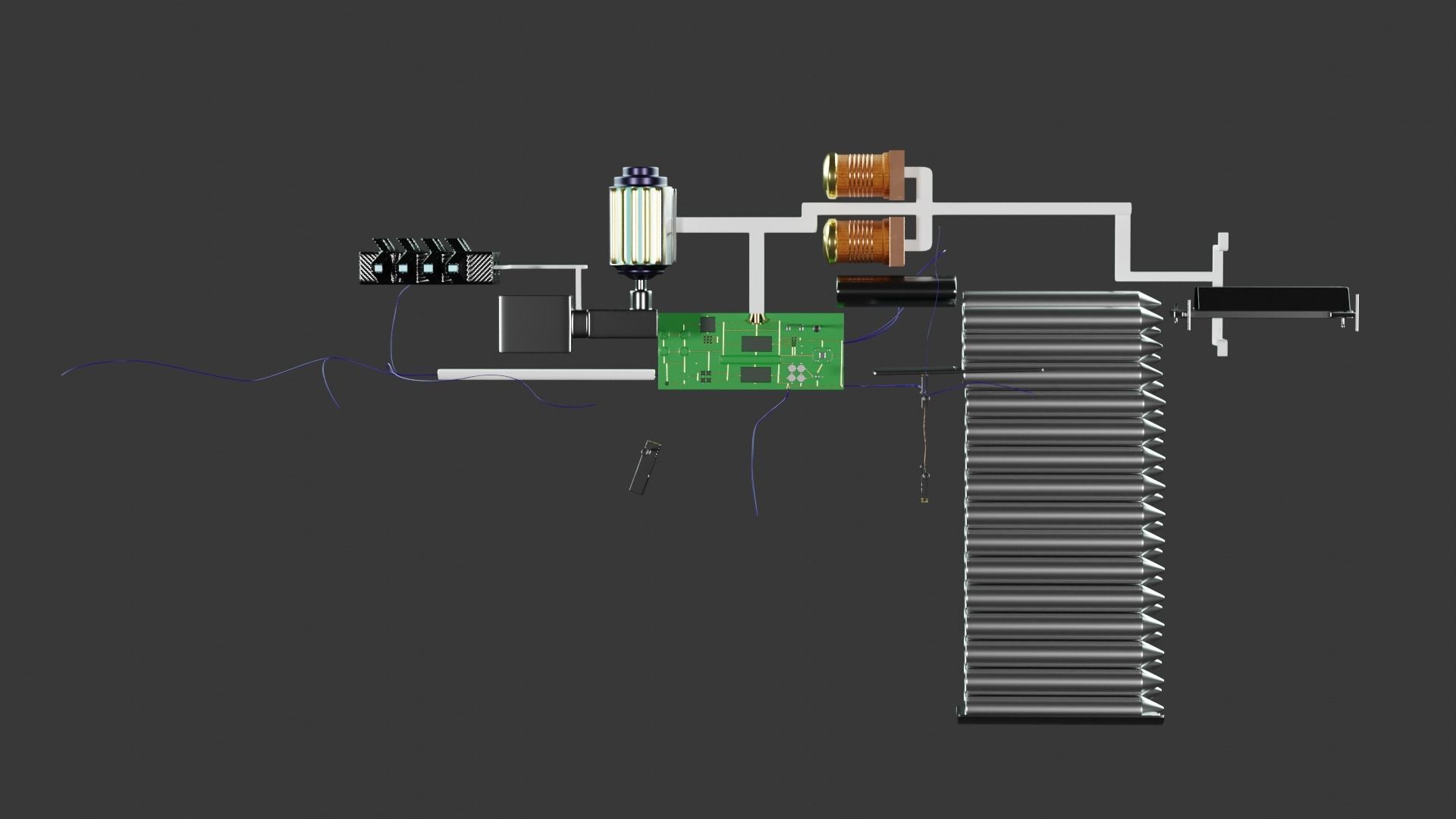 Railgun gun with stripes 3D model_18