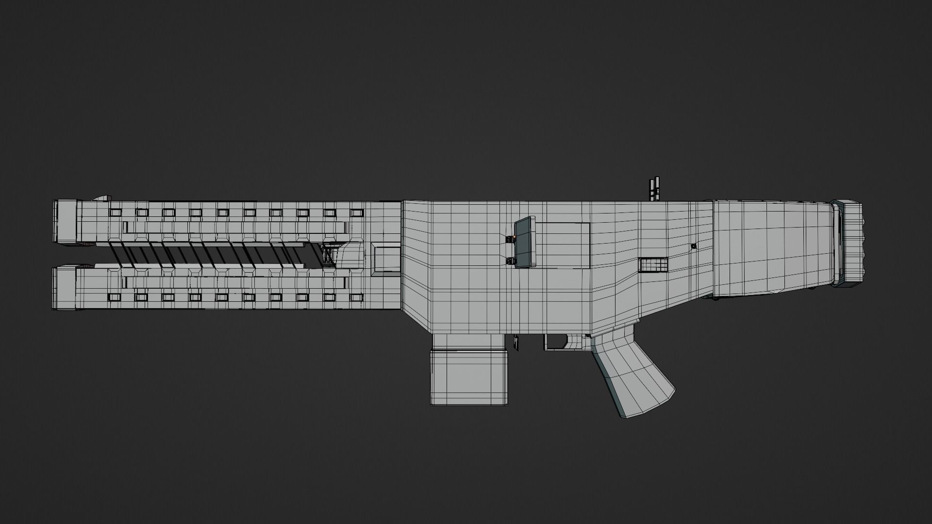 Railgun gun with stripes 3D model_34