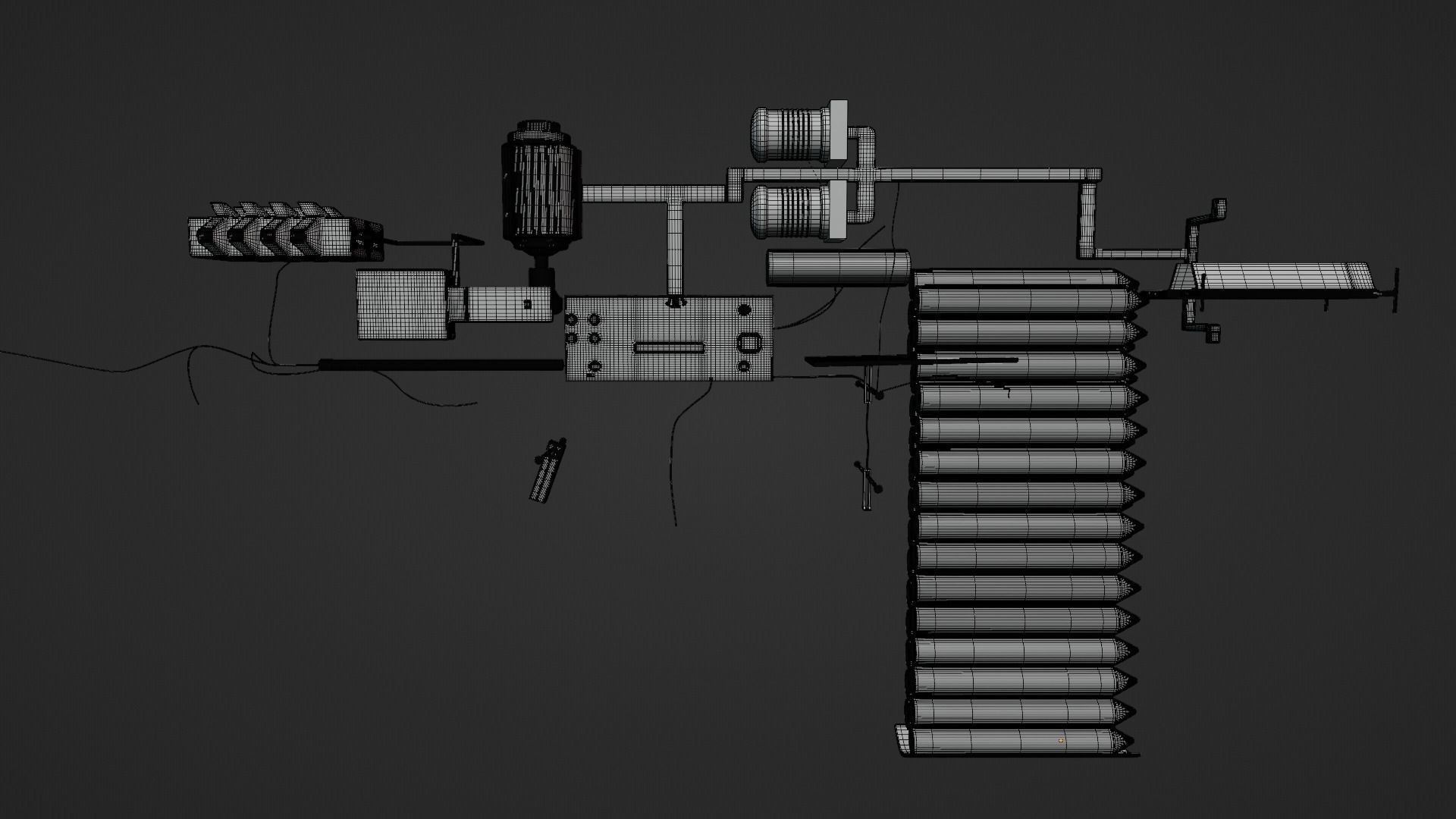 Railgun gun with stripes 3D model_39
