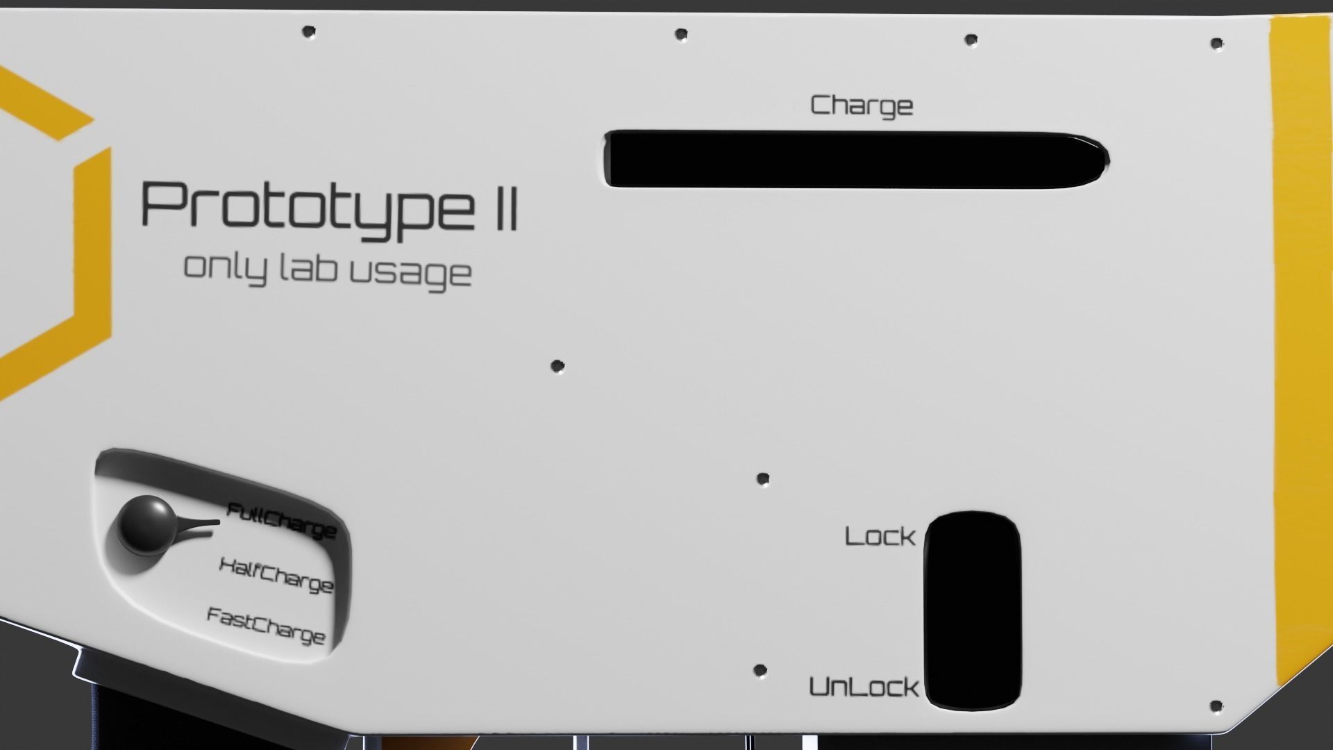 Railgun gun with stripes 3D model_10