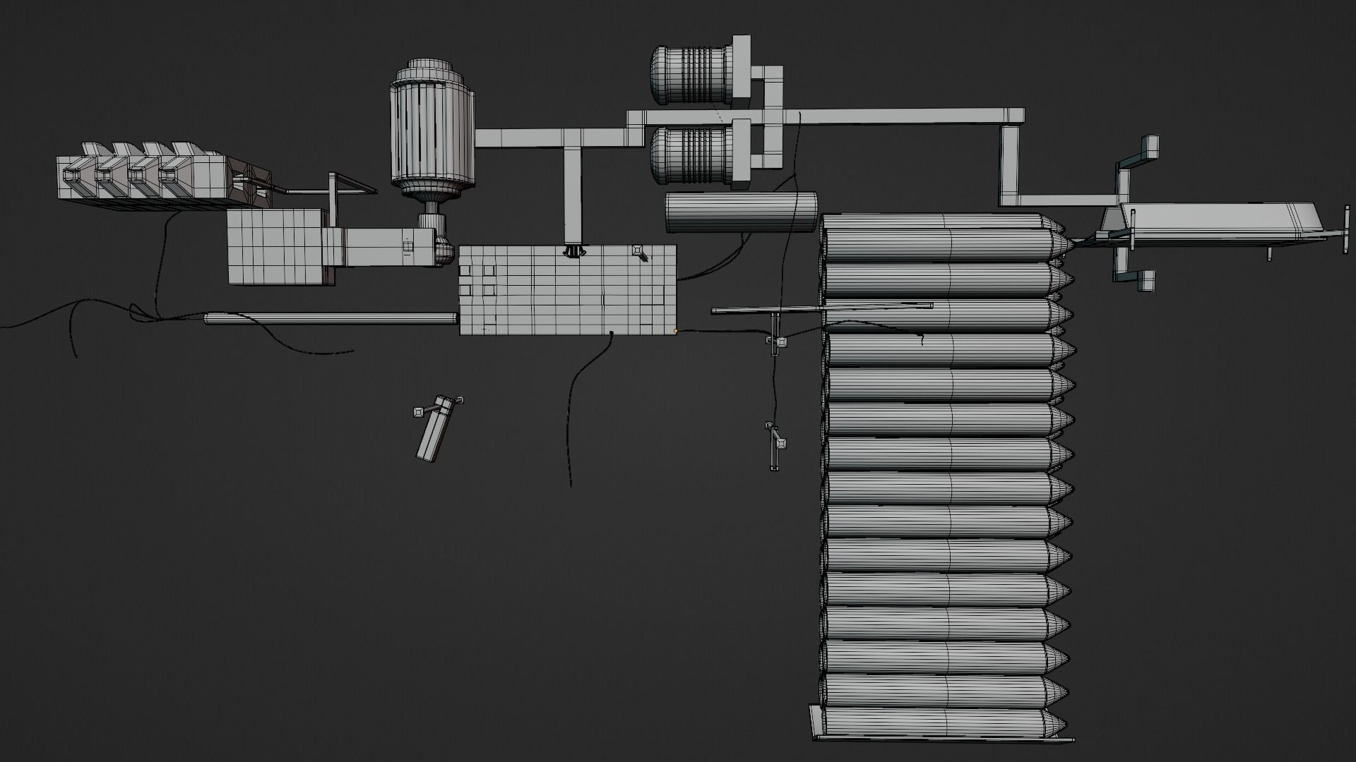 Railgun gun with stripes 3D model_43