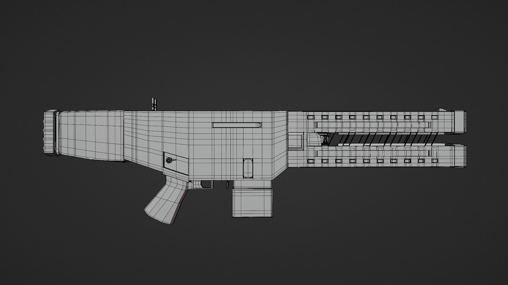 Railgun gun with stripes 3D model_37