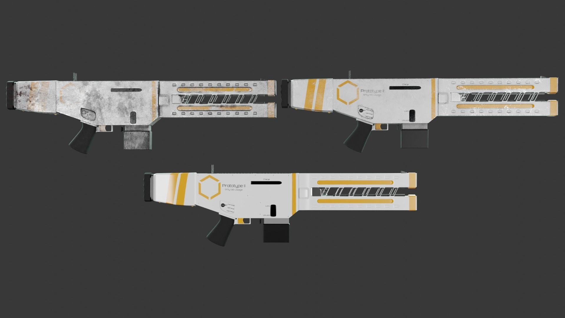 Railgun gun with stripes 3D model_16