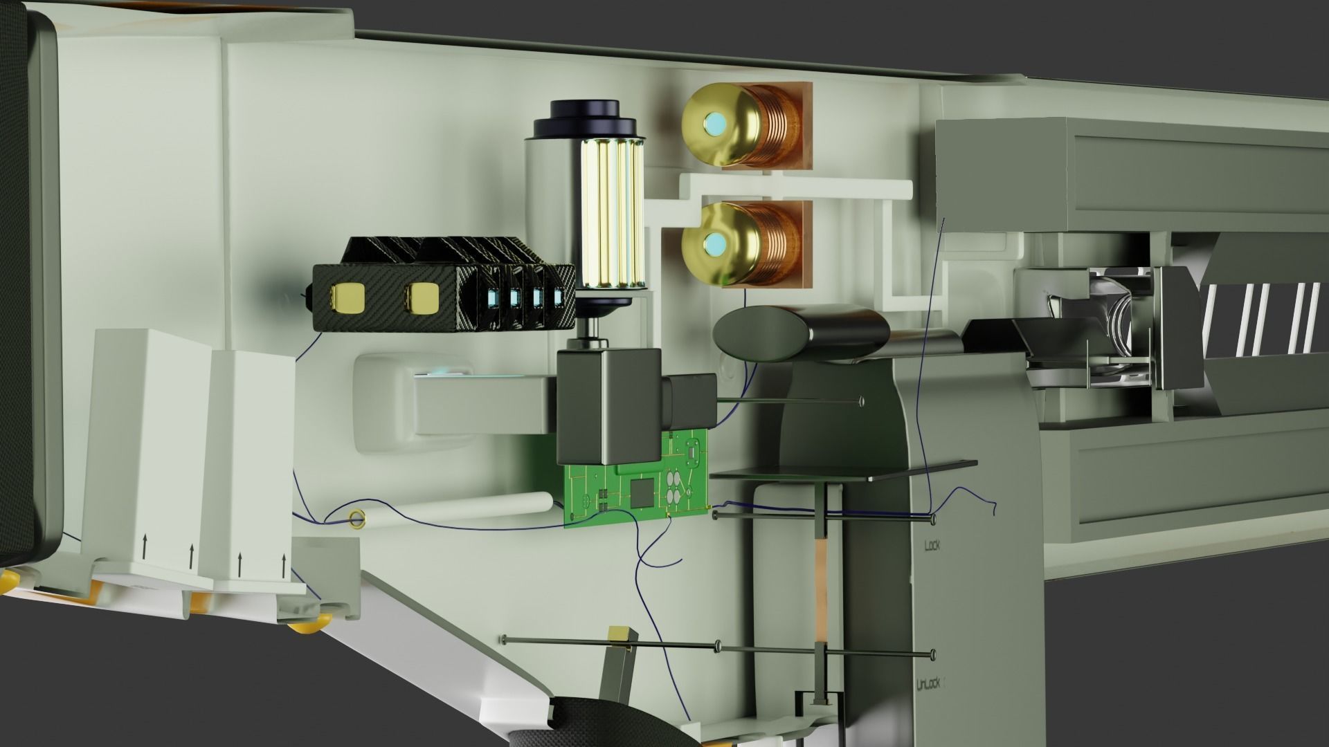 Railgun gun with stripes 3D model_22